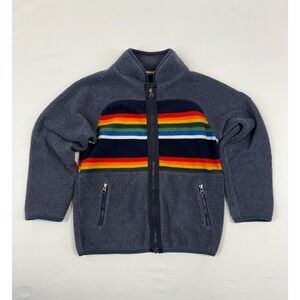 Pendleton Kids Crater Lake National Park Fleece Jacket Grey Stripe Full Zip‎ 5/6
